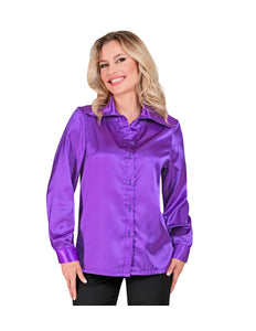 Widmann SRL Dames jaren 70 disco blouse paars