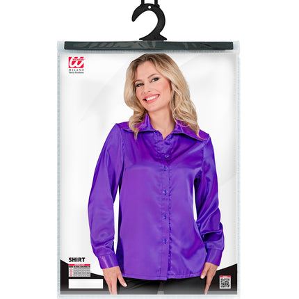 Widmann SRL Dames jaren 70 disco blouse paars