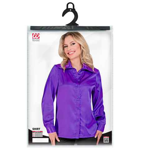 Widmann SRL Dames jaren 70 disco blouse paars