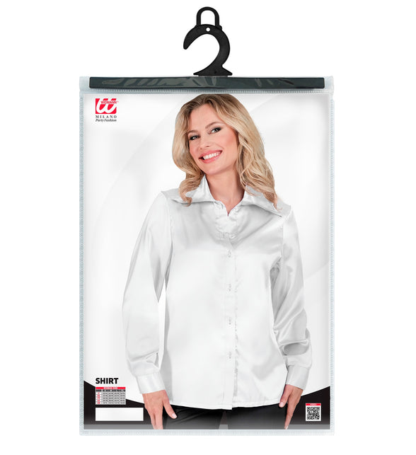 Widmann SRL Dames jaren 70 disco blouse wit