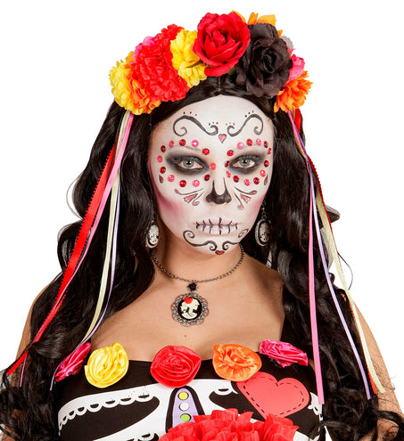 Widmann SRL Day of the dead hoofdband bloemen