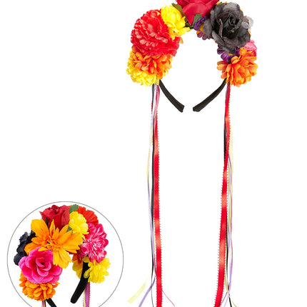 Widmann SRL Day of the dead hoofdband bloemen