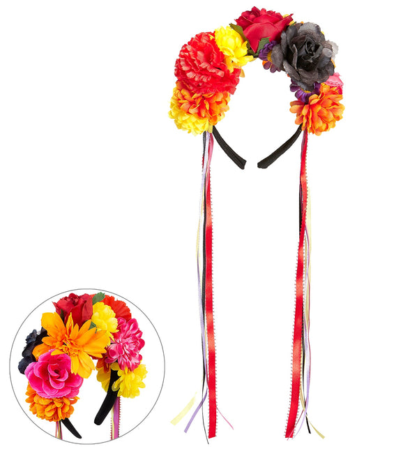 Widmann SRL Day of the dead hoofdband bloemen