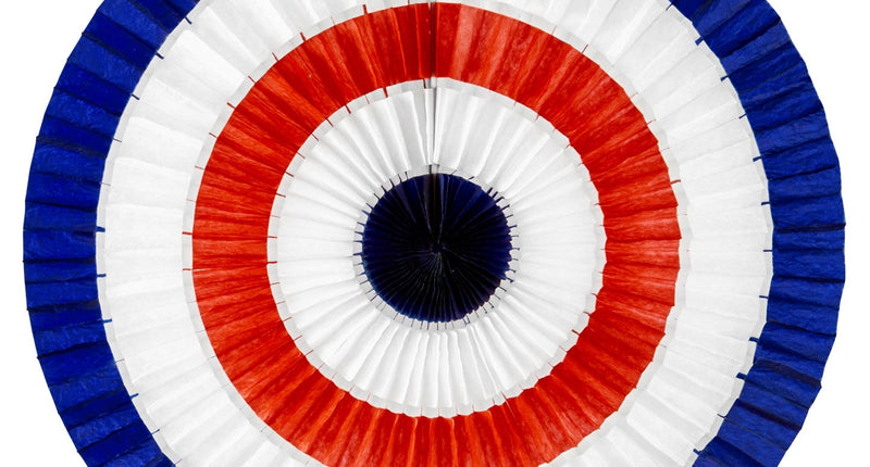 Widmann SRL Decoratie waaier rood wit blauw 50 cm