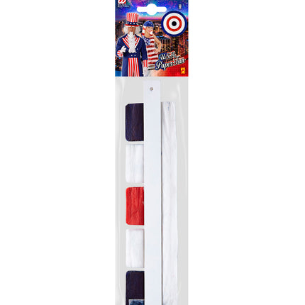 Widmann SRL Decoratie waaier rood wit blauw 50 cm