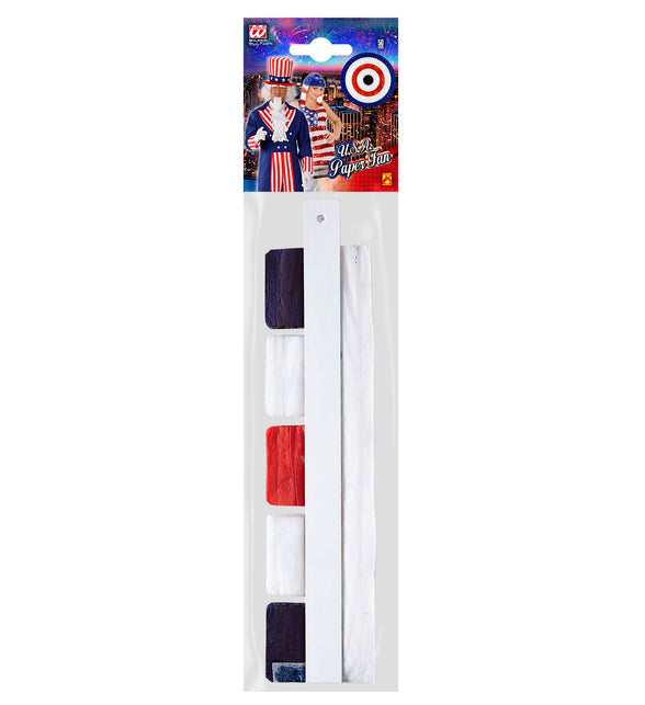 Widmann SRL Decoratie waaier rood wit blauw 50 cm