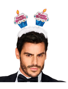 Widmann SRL Diadeem happy birthday cake blauw