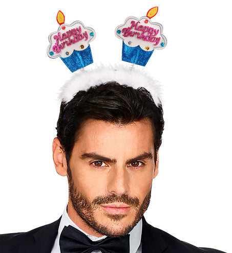 Widmann SRL Diadeem happy birthday cake blauw