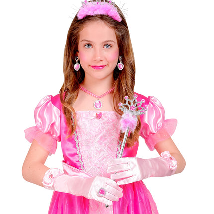 Widmann SRL Diadeem met toverstaf steentjes en marabou