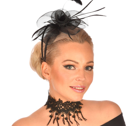 Widmann SRL Diadeem zwarte bloem