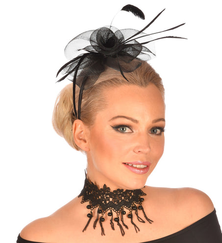 Widmann SRL Diadeem zwarte bloem