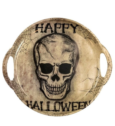 Widmann SRL Dienblad happy halloween schedel met handvaten 30 cm