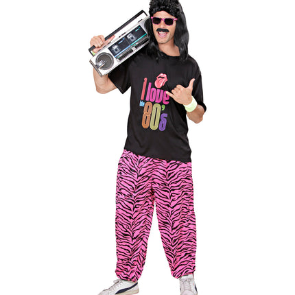 Widmann SRL Disco broek roze zebra print