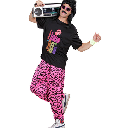 Widmann SRL Disco broek roze zebra print