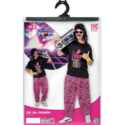 Widmann SRL Disco broek roze zebra print