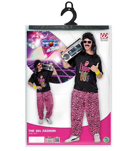 Widmann SRL Disco broek roze zebra print