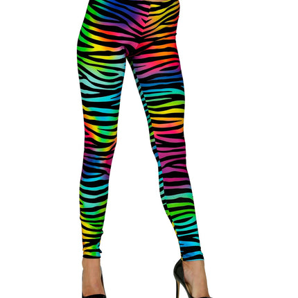 Widmann SRL Disco legging neon zebraprint dames