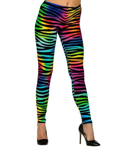 Widmann SRL Disco legging neon zebraprint dames
