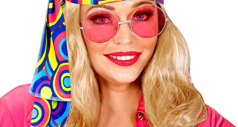 Widmann SRL Disco pruik hippie met hoofdband blond