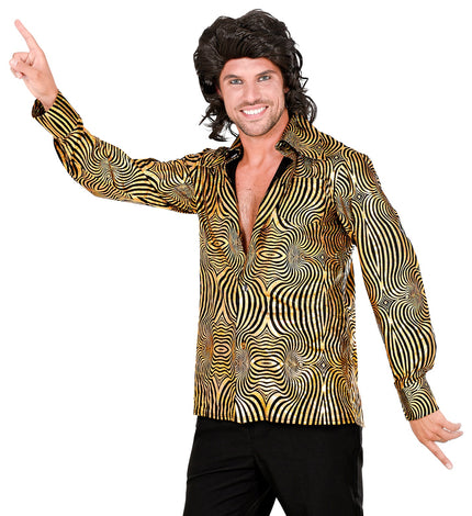 Widmann SRL Disco shirt jaren 70 goud heren