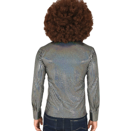 Widmann SRL Disco shirt jaren 70 zilver heren