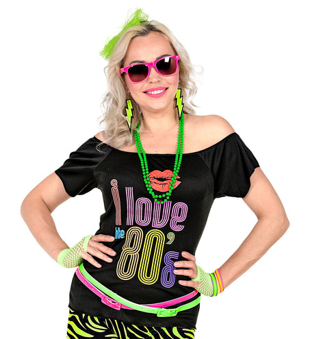 Widmann SRL Disco verkleedset jaren 80 neon groen