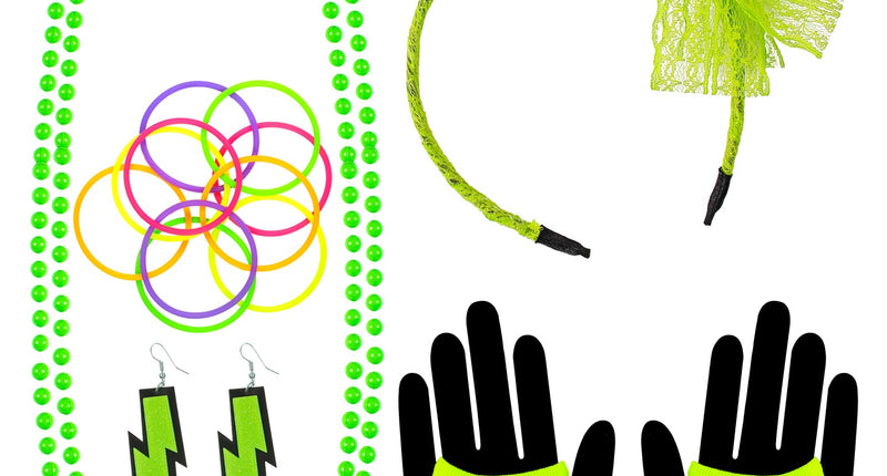 Widmann SRL Disco verkleedset jaren 80 neon groen