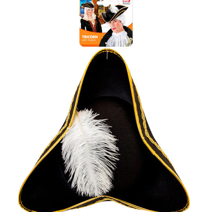 Widmann SRL Driesteek hoed met veer zwart