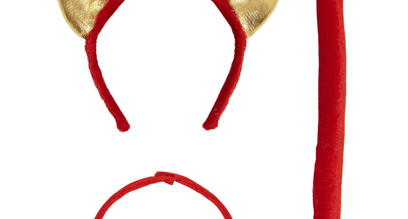 Widmann SRL Duivel hoorns met staart en strik