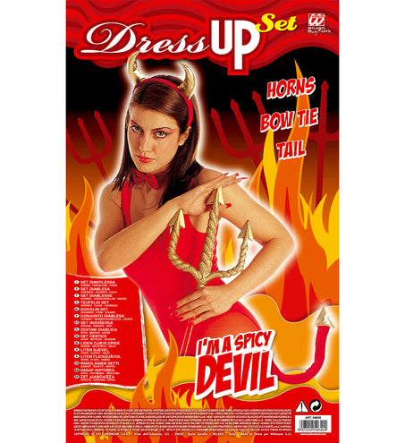 Widmann SRL Duivel hoorns met staart en strik