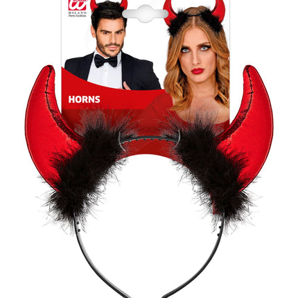 Widmann SRL Duivel hoorntjes haarband metallic