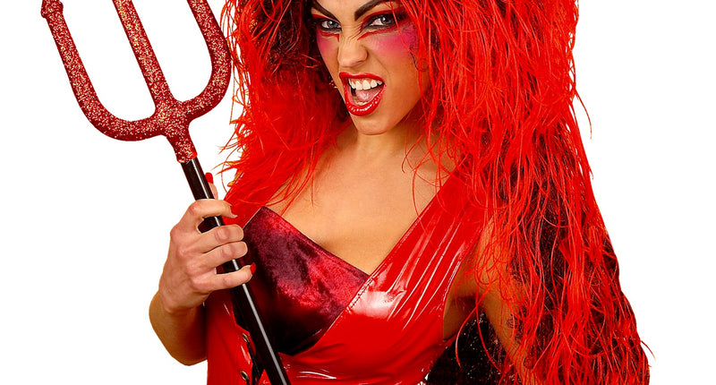 Widmann SRL Duivel pruik lang met hoorntjes