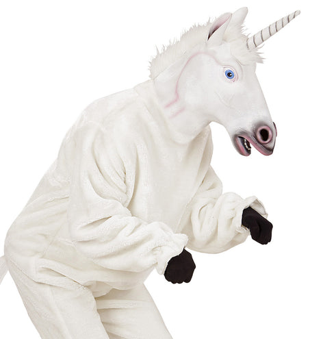 Widmann SRL Eenhoorn masker met pluche haren