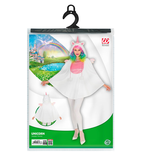 Widmann SRL Eenhoorn poncho met muts volwassenen