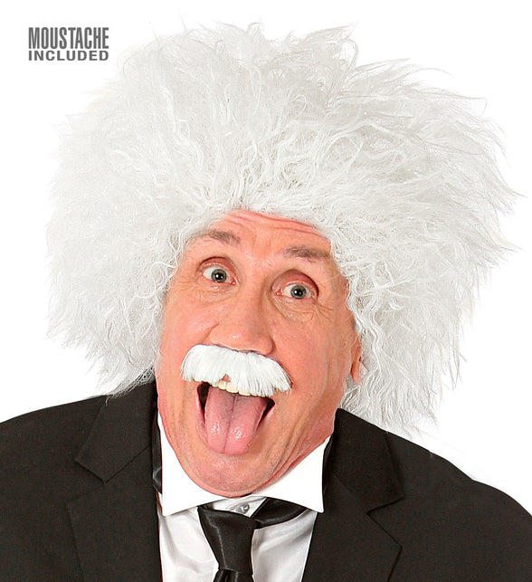 Widmann SRL Einstein pruik professor wit met snor
