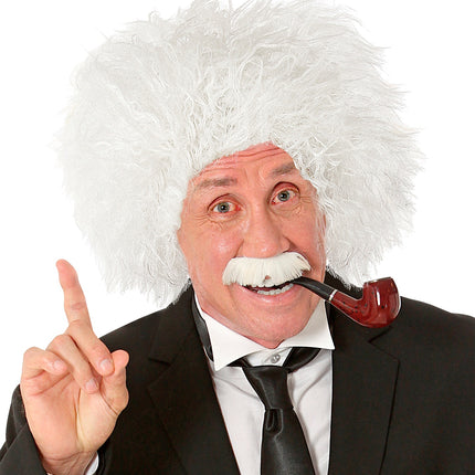 Widmann SRL Einstein pruik professor wit met snor