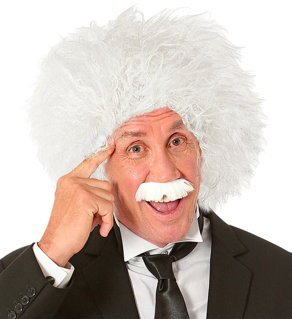 Widmann SRL Einstein pruik professor wit met snor