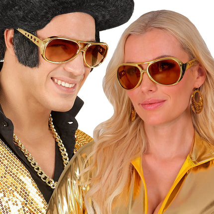 Widmann SRL Elvis bril rock 'n roll goud