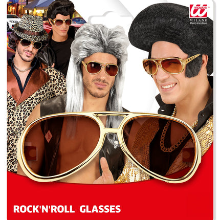 Widmann SRL Elvis bril rock 'n roll goud