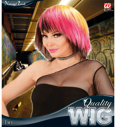 Widmann SRL Emo rocker pruik voor meiden