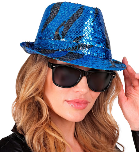 Widmann SRL Fedora pailletten blauwe golf