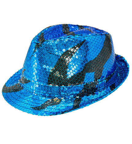 Widmann SRL Fedora pailletten blauwe golf