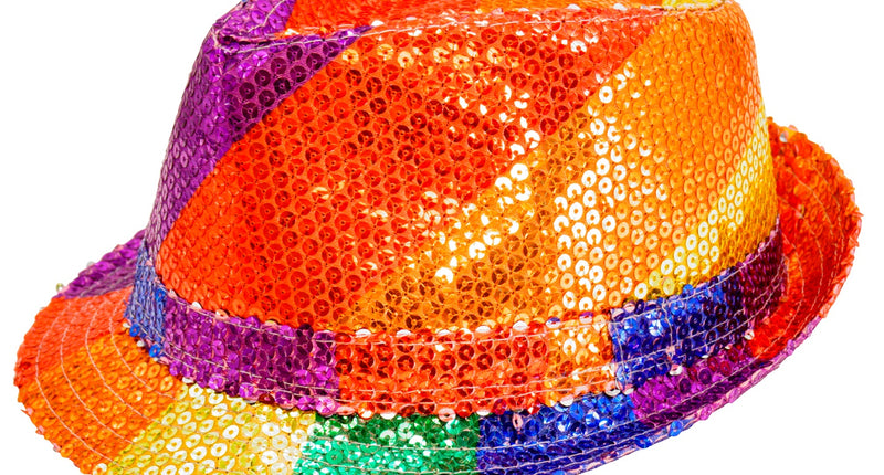 Widmann SRL Fedora pailletten regenboog hoed