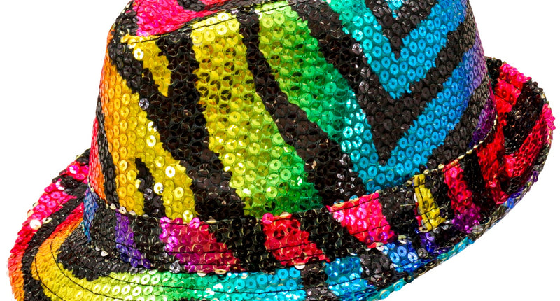 Widmann SRL Fedora pailletten regenboog tijger hoed