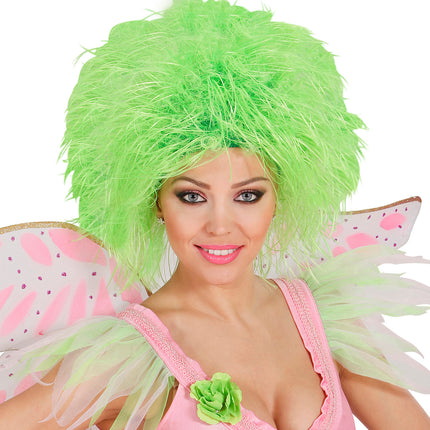 Widmann SRL Fee pruik neon groen volwassenen