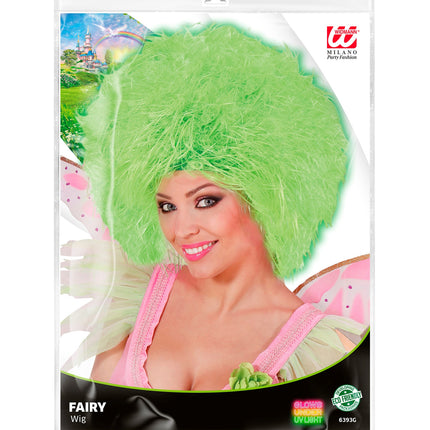 Widmann SRL Fee pruik neon groen volwassenen