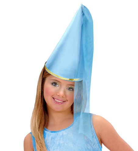 Widmann SRL Feeënhoed blauw met sluier kind
