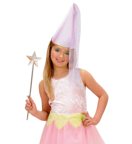 Widmann SRL Feeënhoed roze met sluier kind