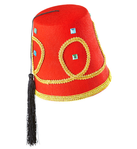 Widmann SRL Fez hoed rood met gouden accenten