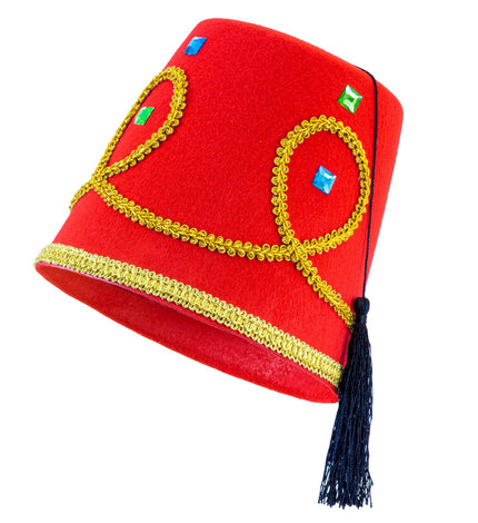 Widmann SRL Fez hoed rood met gouden accenten